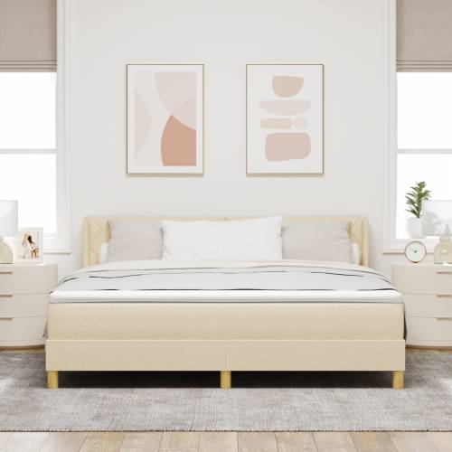 Krevet sa madracem Krem 180x200 cm Tkanina Cijena