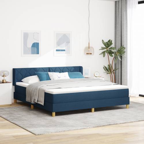 Box Spring Krevet s Madracem Plavi 180x200 cm Tkanina Cijena
