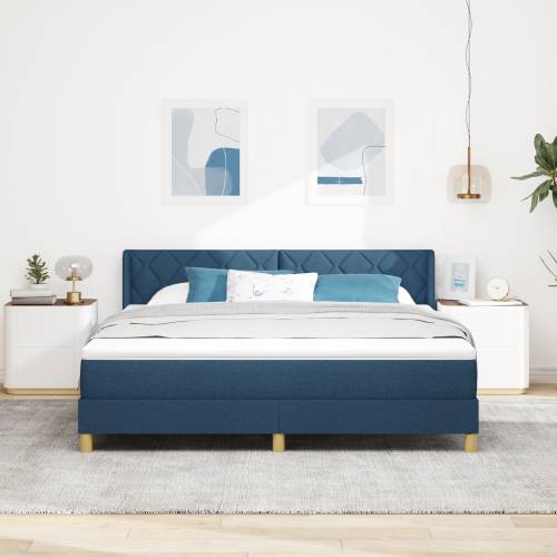 Box Spring Krevet s Madracem Plavi 180x200 cm Tkanina Cijena