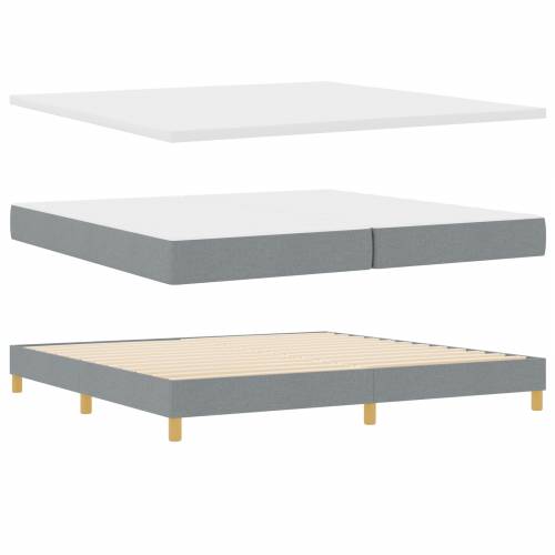 Krevet s box springom i madracem svjetlosive boje 200x200 cm Cijena