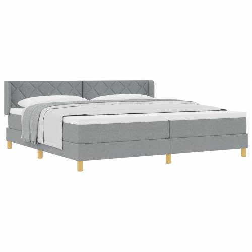 Krevet s box springom i madracem svjetlosive boje 200x200 cm Cijena