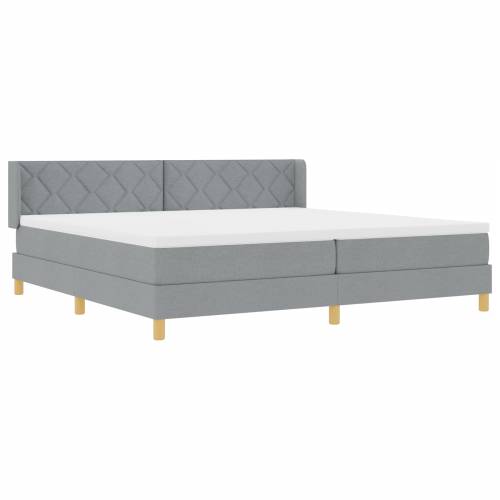 Krevet s box springom i madracem svjetlosive boje 200x200 cm Cijena