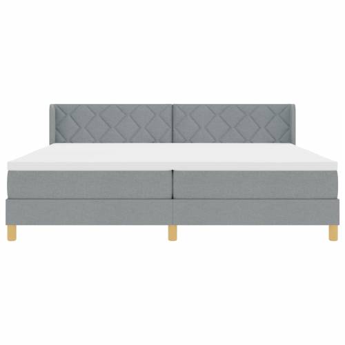 Krevet s box springom i madracem svjetlosive boje 200x200 cm Cijena