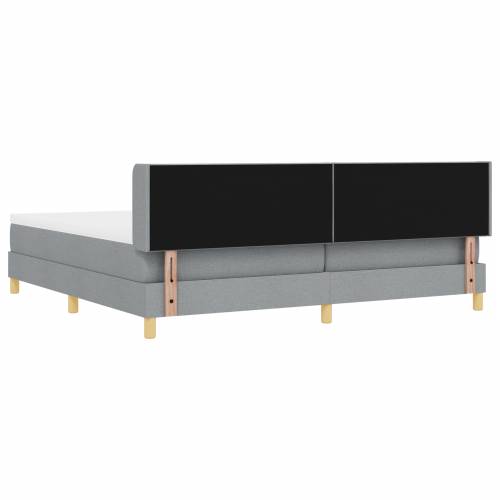 Krevet s box springom i madracem svjetlosive boje 200x200 cm Cijena