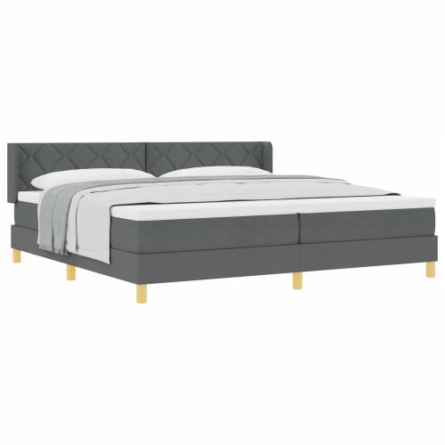Krevet s kutijom s madracem tamnosive boje 200x200 cm tkanina Cijena