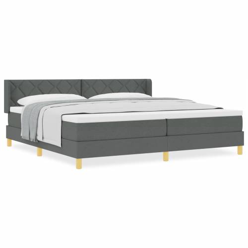 Krevet s kutijom s madracem tamnosive boje 200x200 cm tkanina Cijena