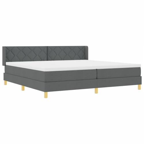Krevet s kutijom s madracem tamnosive boje 200x200 cm tkanina Cijena