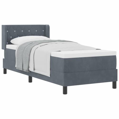 Box Spring Krevet s Madracem Tamno Siva 80x200 cm Baršun Cijena