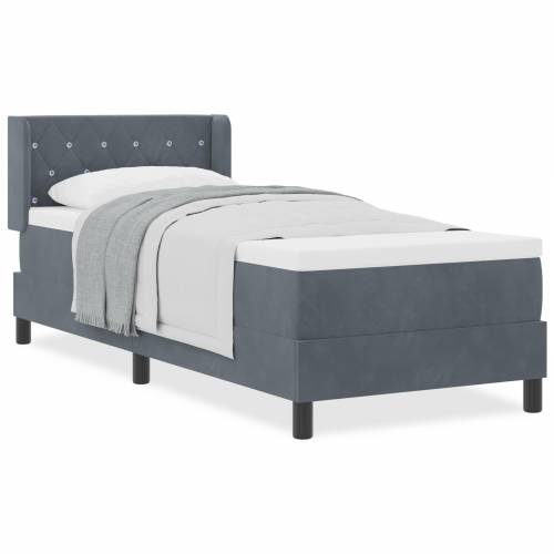 Box Spring Krevet s Madracem Tamno Siva 80x200 cm Baršun Cijena