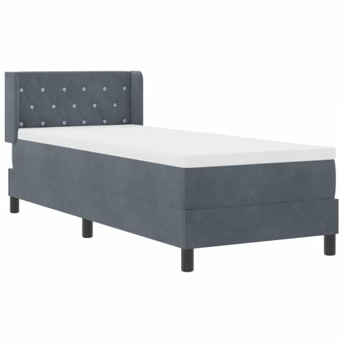 Box Spring Krevet s Madracem Tamno Siva 80x200 cm Baršun Cijena