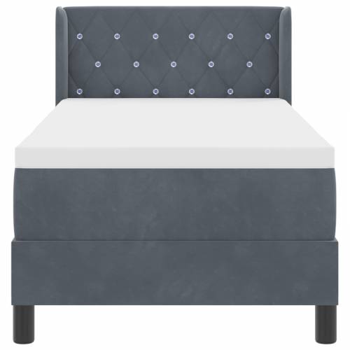 Box Spring Krevet s Madracem Tamno Siva 80x200 cm Baršun Cijena