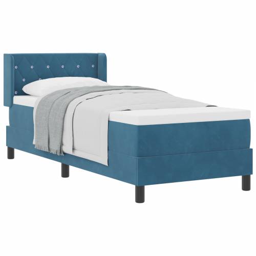 Box Spring Krevet s Madracem Tamno Plava 80x200 cm Baršun Cijena