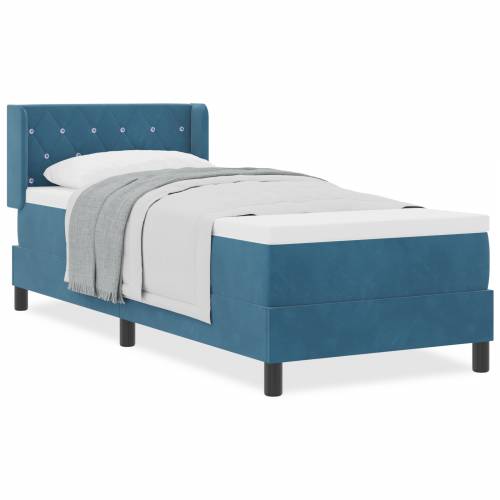Box Spring Krevet s Madracem Tamno Plava 80x200 cm Baršun Cijena