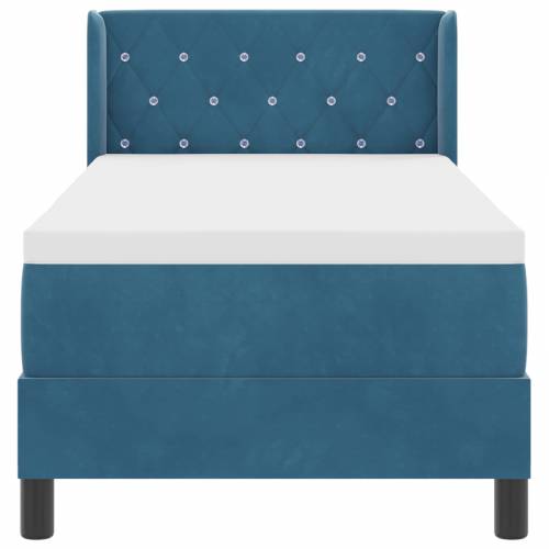 Box Spring Krevet s Madracem Tamno Plava 80x200 cm Baršun Cijena