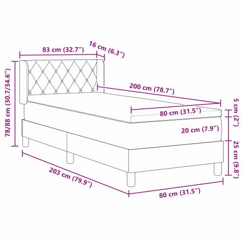 Box Spring Krevet s Madracem Tamno Plava 80x200 cm Baršun Cijena