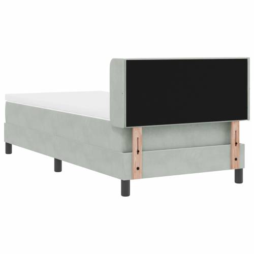 Kutna kreveta s madracem svijetlo siva 90x200 cm Baršun Cijena