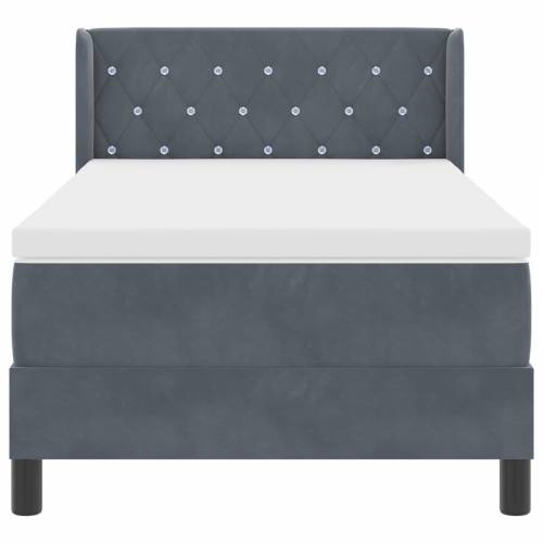 Box Spring Krevet s Madracem Tamno Siva 90x200 cm Baršun Cijena