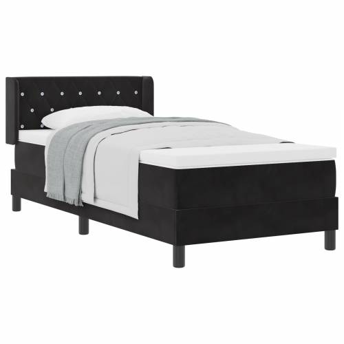 Box Spring Krevet s Madracem Crn 100x200 cm Baršun Cijena
