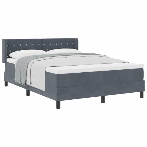 Box Spring Krevet s Madracem Tamno Siva 140x190 cm Baršun Cijena