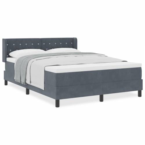 Box Spring Krevet s Madracem Tamno Siva 140x190 cm Baršun Cijena