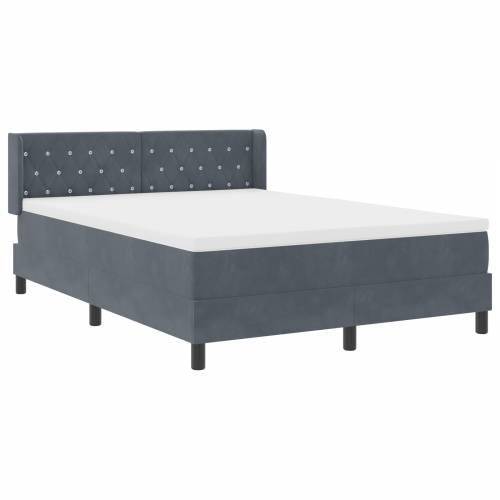 Box Spring Krevet s Madracem Tamno Siva 140x190 cm Baršun Cijena
