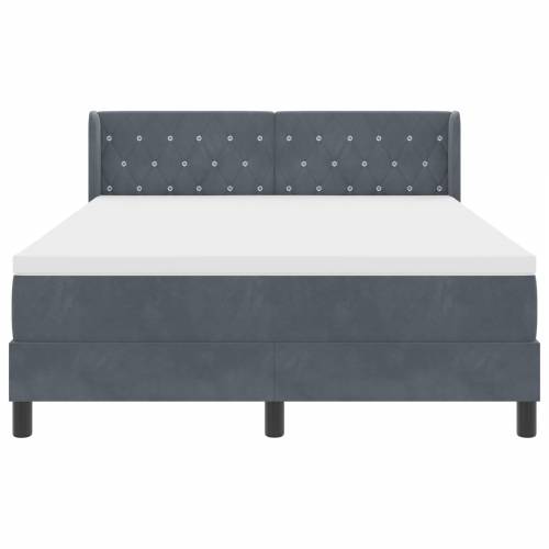 Box Spring Krevet s Madracem Tamno Siva 140x190 cm Baršun Cijena