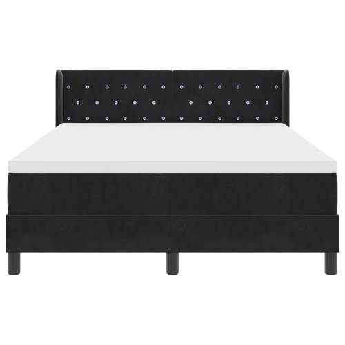Box Spring Krevet s Madracem Crna 140x190 cm Baršun Cijena