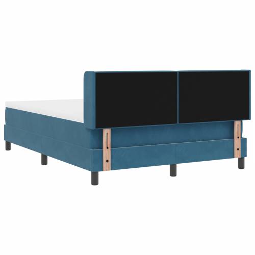 Box Spring Krevet s Madracem Tamnoplavi 140x190 cm Baršun Cijena