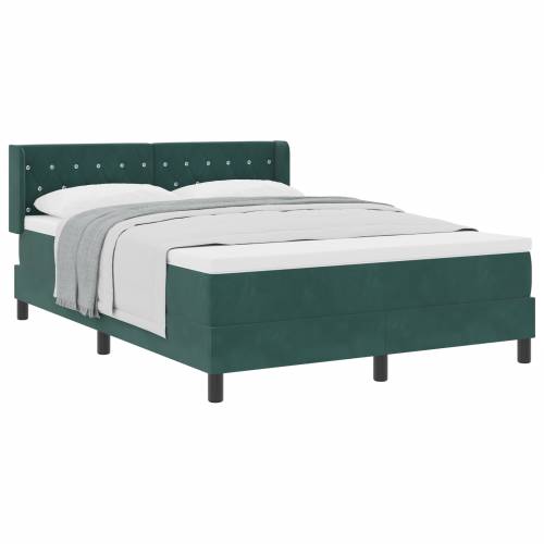 Box Spring Krevet s Madracem Tamnozelena 140x200 cm Baršun Cijena