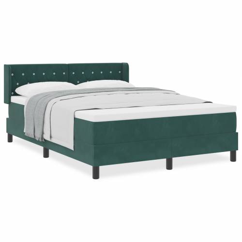 Box Spring Krevet s Madracem Tamnozelena 140x200 cm Baršun Cijena