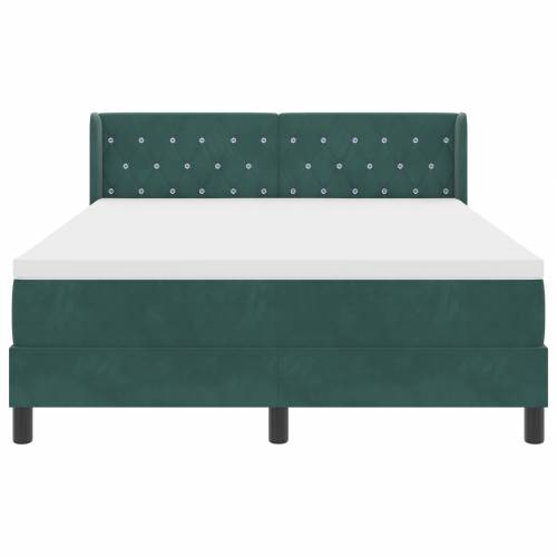 Box Spring Krevet s Madracem Tamnozelena 140x200 cm Baršun Cijena