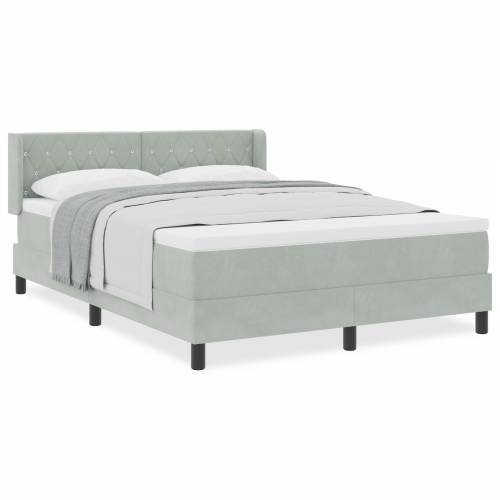 Box Spring Krevet s Madracem Svjetlosiva 160x200 cm Baršun Cijena