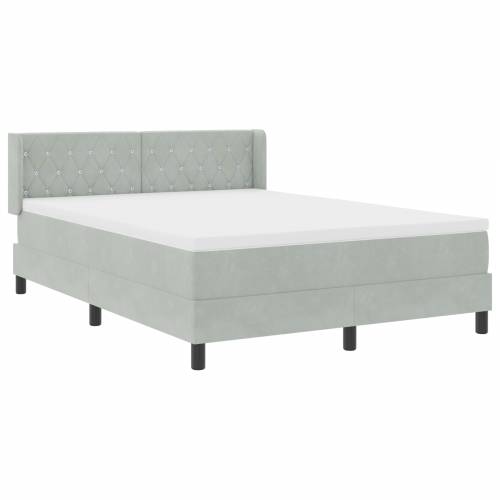 Box Spring Krevet s Madracem Svjetlosiva 160x200 cm Baršun Cijena