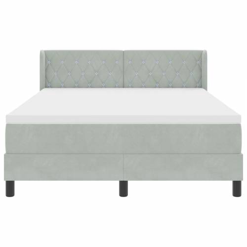 Box Spring Krevet s Madracem Svjetlosiva 160x200 cm Baršun Cijena
