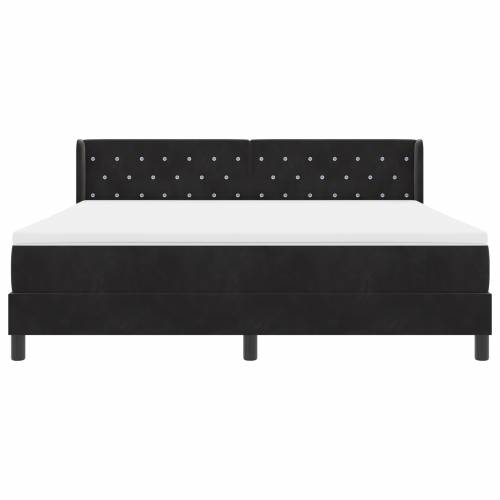Box Spring Krevet s Madracem Crni 180x200 cm Baršun Cijena