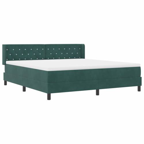 Box Spring Krevet s Madracem Tamno Zelena 180x200 cm Baršun Cijena