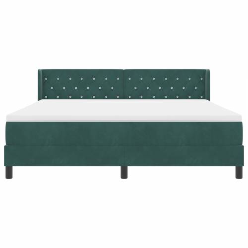 Box Spring Krevet s Madracem Tamno Zelena 180x200 cm Baršun Cijena
