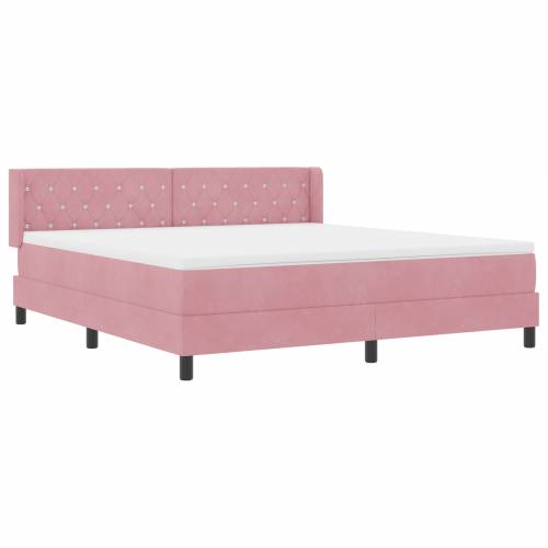 Box Spring Krevet s Madracem Ružičasti 180x200 cm Baršun Cijena