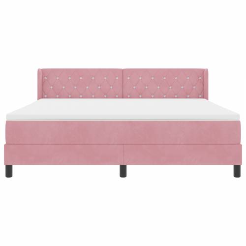 Box Spring Krevet s Madracem Ružičasti 180x200 cm Baršun Cijena