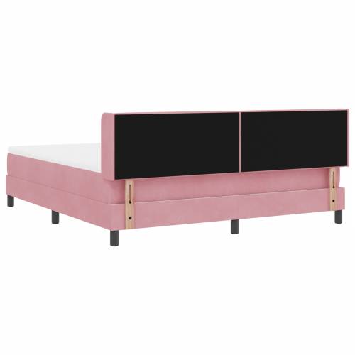 Box Spring Krevet s Madracem Ružičasti 180x200 cm Baršun Cijena