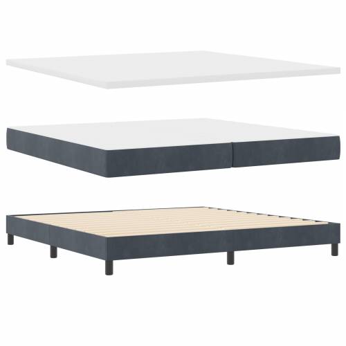 Box Spring Krevet s Madracem Tamno Sivi 200x200 cm Baršun Cijena