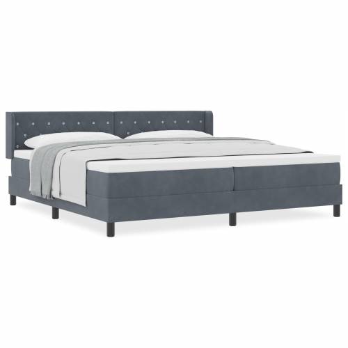 Box Spring Krevet s Madracem Tamno Sivi 200x200 cm Baršun Cijena