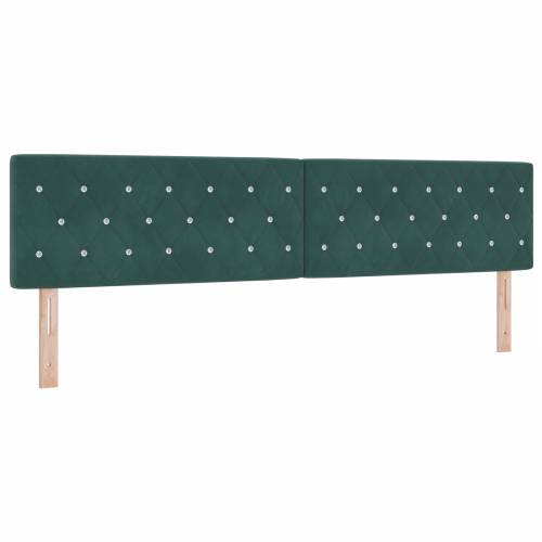 Krevet s uzdužnim oprugama i madracem tamnozelene boje 200x200 cm baršun Cijena
