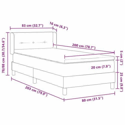 Box Spring Krevet s Madracem Tamnozelena 80x200 cm Baršun Cijena