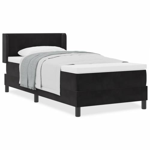 Box Spring Krevet s Madracem Crna 90x190 cm Baršun Cijena
