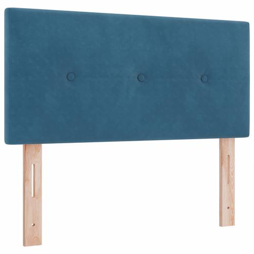 Box Spring krevet s madracem tamnoplave boje 90x190 cm od baršuna Cijena