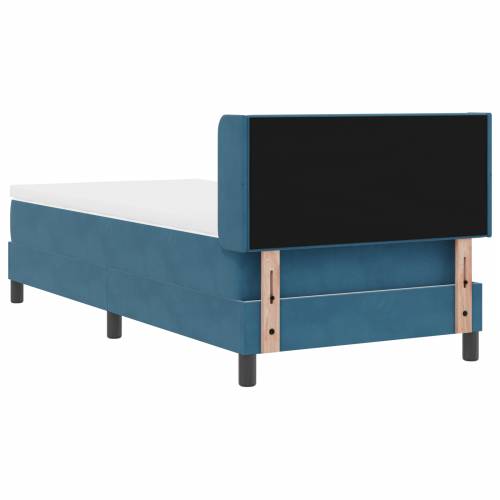 Box Spring krevet s madracem tamnoplave boje 90x190 cm od baršuna Cijena