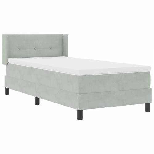 Platforma za spavanje s madracem Svjetlosiva 90x200 cm Baršun Cijena