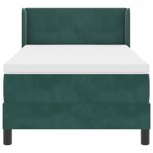 Box Spring Krevet s Madracem Tamno Zelena 90x200 cm Baršun Cijena