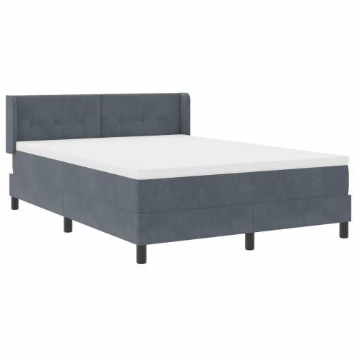 Box Spring Krevet s Madracem Tamno Siva 140x190 cm Baršun Cijena
